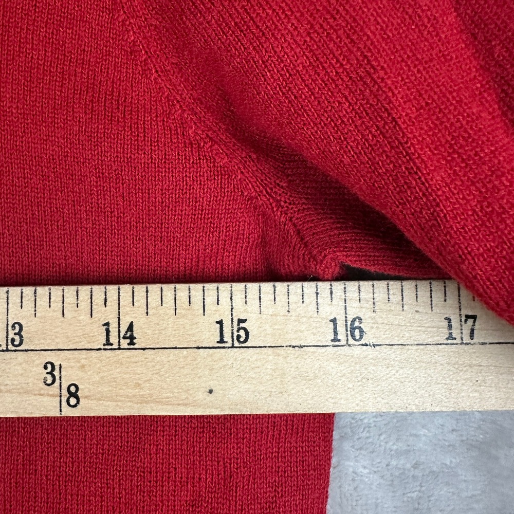 Lauren Ralph Lauren Red Merino Wool Cotton Turtleneck Sweater Petite P/P - Picture 6 of 9
